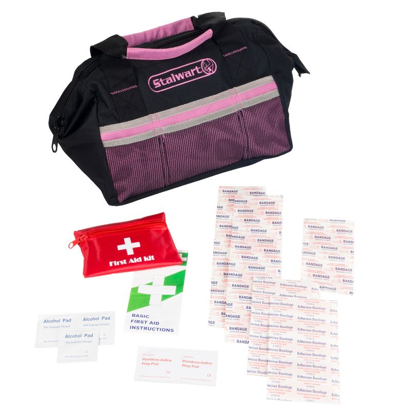Stalwart 55-Piece Roadside Emergency Car Kit, Pink, 2 of 5