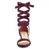 Allegra K Women's Open Toe Block Heel Lace Up Sandals - 3 of 4
