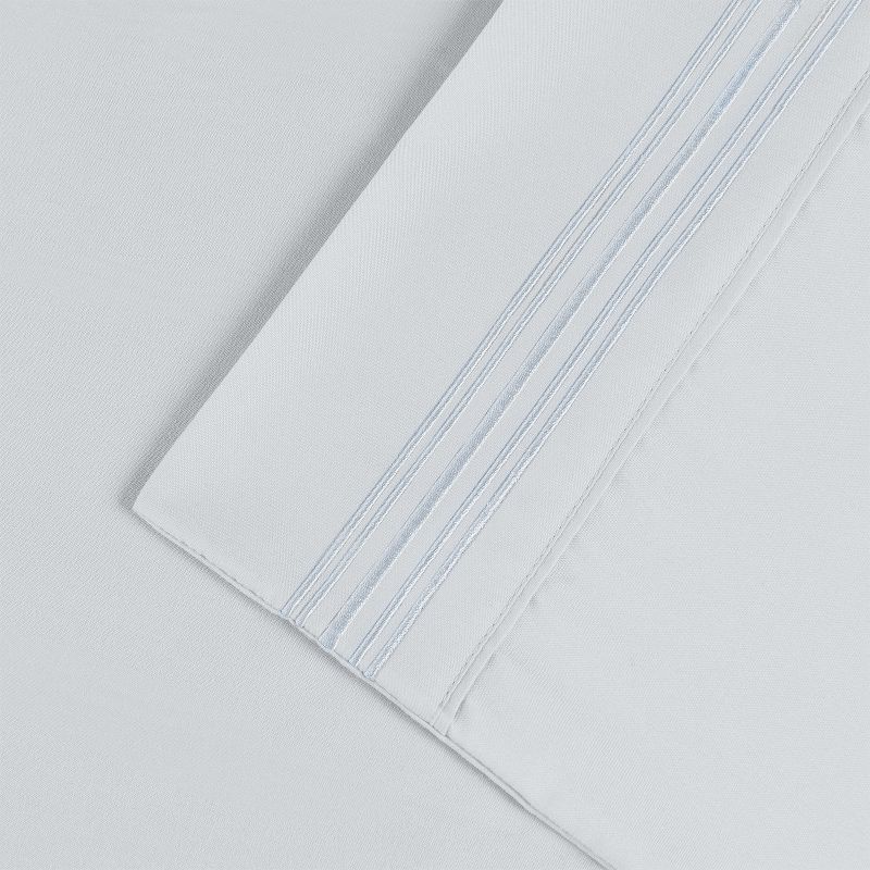 5-Line Embroidered Microfiber Wrinkle-Resistant Deep Pocket Sheet Set by Blue Nile Mills, 2 of 3