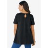 Roaman's Women's Plus Size Swing Ultimate Tee With Keyhole Back - 3 of 4