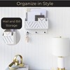 Wall Mounted Mail Organizer with 2 Slots and 3 Hooks – Multiple Finishes – MDF Wood - 2 of 4