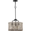 Progress Lighting Lavelle 3-Light Semi-Flush Mount Ceiling Light, Matte Black, Natural Rattan Shade - 2 of 4
