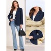 INSPIRE CHIC Women's Notched Lapel Single Breasted Long Sleeve Flap Pocket Straight Lined Business Casual Suit Jacket Blazer - 2 of 4