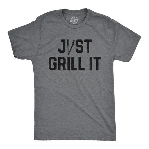 Mens Just Grill It T Shirt Funny Summer Cookout Grilling Tongs Text Tee For Guys - Crazy Dog Men's T Shirt - 1 of 4