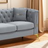 VASIP   82.67-inch Tufted Modern Velvet Sofa with Golden Legs and Pillows, Elegant Chesterfield Style Living Room，for Living Room,Apartment，Office - 4 of 4