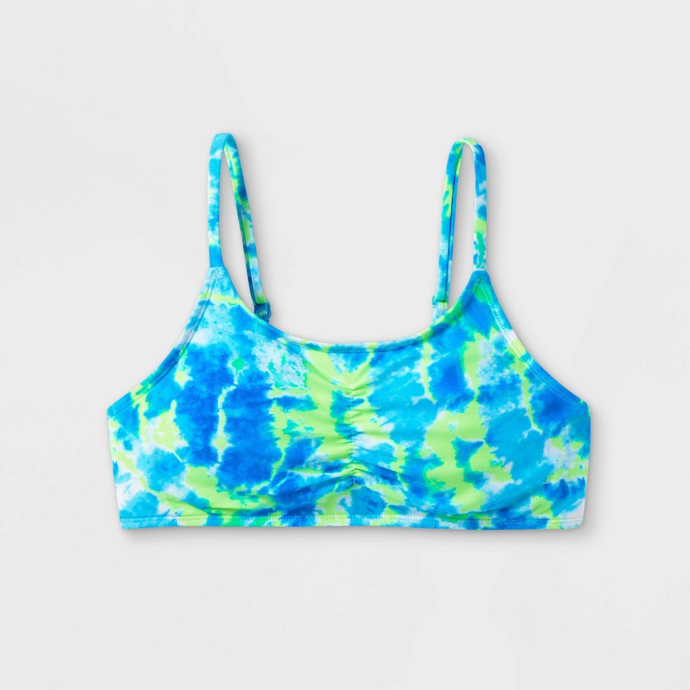 (Small) Girls' Tie-Dye Bikini Swim Top - art class Blue 