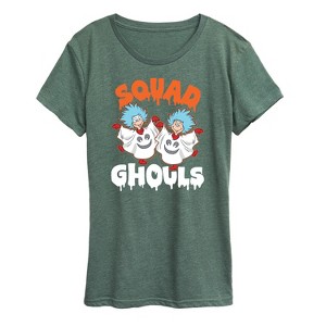 Women's - Dr. Seuss - Squad Ghouls Thing 1 and Thing 2 Short Sleeve Graphic T-Shirt - 1 of 4