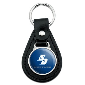 University of San Diego Primary Logo Black Leather Keychain - 1 of 4