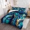 Boersma 3D Blue Butterflies Comforter Set Golden Full Comforter Set Set 1 Quilt and 2 Pillowcases All Season - 2 of 4