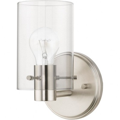 Munich Sleek Brushed Nickel Transitional 1-Light Sconce