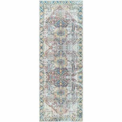 Hauteloom Blue Catigpian Distressed Washable Area Rug