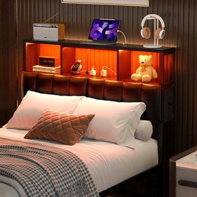 Aheaplus Upholstered Headboard with Storage Bags