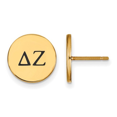 Black Bow Jewelry 14k Yellow Gold Plated Sterling Silver Delta Zeta Greek Life Stud Earring - image 1 of 3