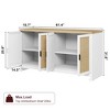 Jojoka 61" Rattan Buffet Cabinet, Modern Console Coffee Cabinet with Rattan 4 Doors, Farmhouse Storage Sideboard for Dining Room,Living Room,Entryway - 2 of 4