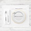 Smarty Had A Party 7.5" White w/ Gold Rim Blossom Plastic Salad Plates - 120 pcs - 3 of 4