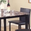 Roundhill Furniture Citico Metal Counter Height Dining Table with Laminated Faux Marble Top, Black - 4 of 4