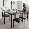 Dining Table Set for 4, Wood Tabletop Kitchen Table & Metal Frame 5-Piece Kitchen Dining Table Set - 3 of 4