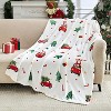 Christmas Blanket - White Holiday Throw with Santa Claus Snowman Warm Cozy Flannel Winter Blanket Christmas Gift. - 2 of 4