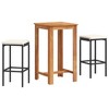 vidaXL Garden Bar Set 3pcs Black Solid Wood Acacia Rattan, Outdoor Bar Table and Chairs, Patio Furniture Set, Patio Bar Set - 2 of 4