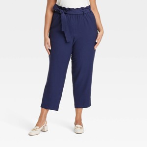 Women's Super-High Rise Tapered Ankle Pull-On Paperbag Pants - A New Day™ - 1 of 3