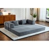 Corduroy Convertible Sleeper Sofa Bed with Cylindrical Pillow and Fixed-Shape Frame - 2 of 4