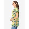 Woman Within Plus Size Perfect Printed Short-Sleeve Shirred V-Neck Tunic - 4 of 4