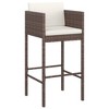 VidaXL Bar Stools 2 pcs with Cushions Brown Poly Rattan - 3 of 4