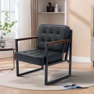 COLAMY Accent Arm Chair, Modern Accent Chairs for Home Office- Black - 1 of 4