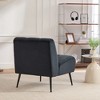Lyngins 24.4" Wide Modern Upholstered Armless Chair with Rubber Wood Legs, High-Quality Chenille Fabric Accent Chair for Living Room, Bedroom, Office - 3 of 4