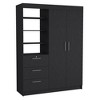 Tiramisubest Black Kenya 3 Drawers Armoire - Includes Two Hangers On The Internal Storage Part, Perfect For Hanging Your Garments - 3 of 4