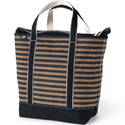 Lands' End Zip Top Canvas Tote Bag