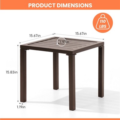 Light Gray Aluminum Square Outdoor Side Table