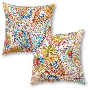 Kensington Garden 2pk 17"x17" Square Outdoor Throw Pillows - 1 of 4