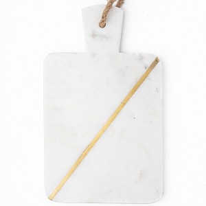 Lexi Home Marble 12 in. Rectangle Charcuterie Board - White - 1 of 4
