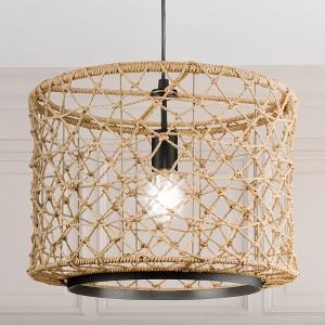 Urban Ambiance Luxury Bohemian Indoor Pendant,  13''H x 16"W x 16''D,  Matte Black Finish, UHP4502 - 1 of 4