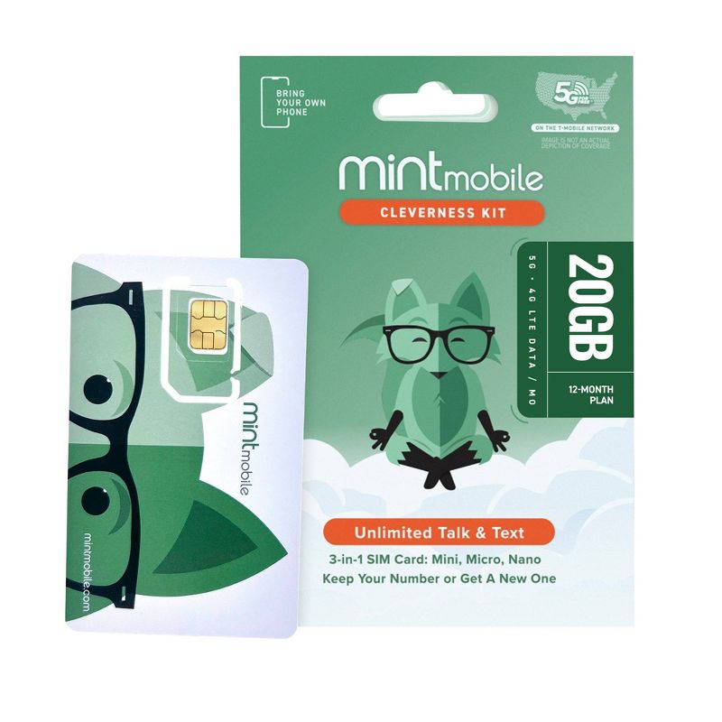 Mint Mobile 12 Month 20GB/mo Plan SIM Kit, 1 of 10