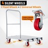 Steel Panel Truck, 2 in 1 Heavy Duty Drywall Cart with Wheels, Platform Flat Bed Cart with 2200 Lbs Capacity - 2 of 4