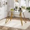 Modern Glass Dining Table for 2-6 with Metal Legs, Space-Saving Table for Kitchen, Dining Room, Living Room, Office or Apartment-Tanpinhause - 2 of 4