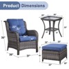 Gymojoy Outdoor Patio Chair Table with Ottoman High Back Club Chair - 2 of 4