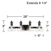 Possini Euro Design Sorren Modern Wall Light Matte Black Hardwire 28" 4-Light Fixture Clear Glass Shade for Bedroom Bathroom Vanity Reading Hallway - 4 of 4