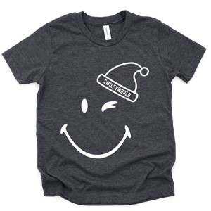 SmileyWorld Santa Hat Outline - Youth Short Sleeve Graphic T-Shirt and Toddler Short Sleeve Graphic T-Shirt - 1 of 3