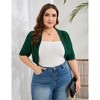 Women's Plus Size Cardigan Open Front Lightweight Short Sleeve Bolero Shrug - 3 of 4