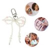 Unique Bargains Faux Pearl Bow Handbag Charms Keychains 1 Pc - 3 of 4