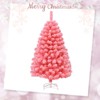 Tangkula Pink Christmas Tree Xmas Decoration Tree w/ Snow Flocked PVC Tips & Metal Stand - 2 of 4