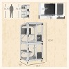 Wooden Catio Cat Enclosure with Wheels and Waterproof Roof,70'' Outdoor Indoor Cat House with High Resting Box for 1 to 3 Cats,White - LAOTIES - 3 of 4