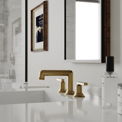 Brushed Gold 8 in. Widespread Double Handle Bathroom Faucet