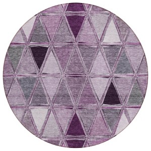 Merlot Purple And Lavender Geometric Washable Indoor Outdoor Area Rug - 1 of 4