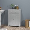 Tangkula Bathroom Floor Cabinet Wooden Storage Organizer with Drawer & Doors Blcak - 4 of 4