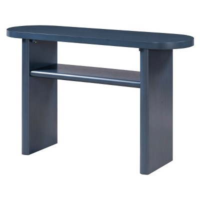 GlasFlength Console Tables Modern Minimalist Entryway Table with Rounded Edges and Shelf Elegant Design for Living Room, Blue, 47.8"*15"*30"