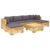 vidaXL Garden Lounge Set Teak and Dark Grey Solid Teak Wood, 100% Polyester - 3 of 4